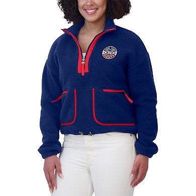 Women's WEAR by Erin Andrews Royal New York Giants Polar Fleece Half-Zip Jacket