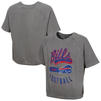 Women's Gray Buffalo Bills Mineral Wash Short Sleeve Top