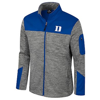 Men's Colosseum Gray/Royal Duke Blue Devils Guard Full-Zip Jacket