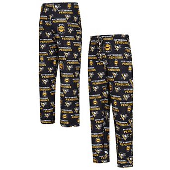Men's Concepts Sport Black Pittsburgh Penguins All Over Print Knit Pants