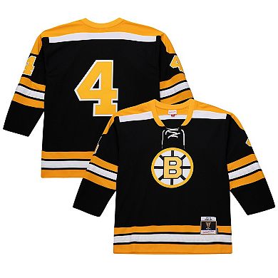 Men's Mitchell & Ness Bobby Orr Black Boston Bruins Big & Tall 1971/72 Blue Line 2.0 Jersey