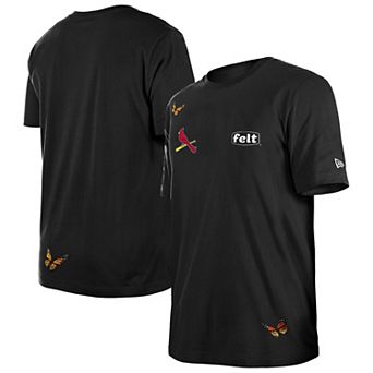 Men's New Era x Felt Black St. Louis Cardinals T-Shirt