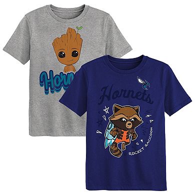 Preschool Charlotte Hornets Two-Piece Guardians Of The Galaxy T-Shirt Set