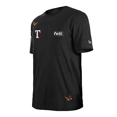 Men's New Era x Felt Black Texas Rangers T-Shirt