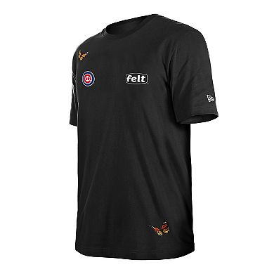 Men's New Era x Felt Black Chicago Cubs T-Shirt