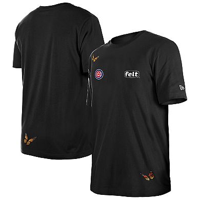Men's New Era x Felt Black Chicago Cubs T-Shirt