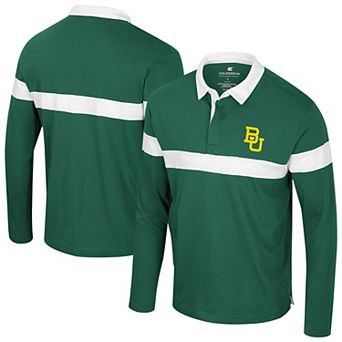 Men's Colosseum Green Baylor Bears Too Cool For School Long Sleeve Polo