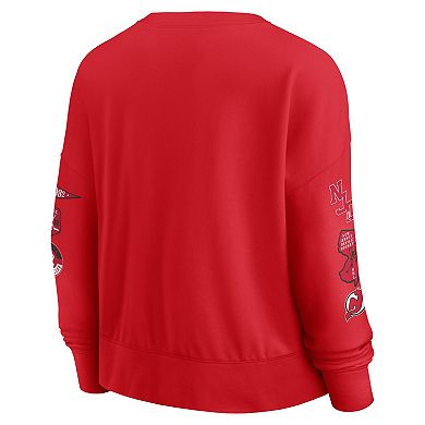 Women's Fanatics Red New Jersey Devils Go Team Pullover Sweatshirt