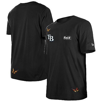 Men's New Era x Felt Black Tampa Bay Rays T-Shirt