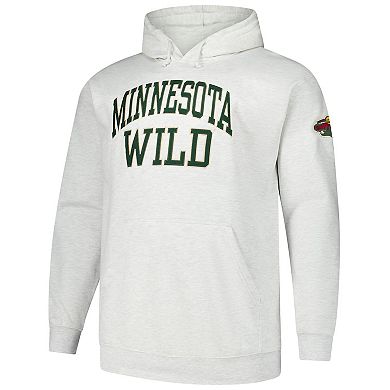 Men's Fanatics Heather Gray Minnesota Wild Big & Tall Fleece Pullover Hoodie