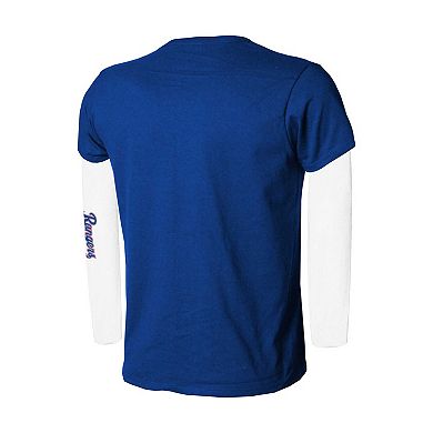 Youth Stitches Royal/White Texas Rangers Combo T-Shirt Set