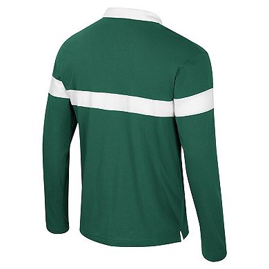 Men's Colosseum Green Colorado State Rams Too Cool For School Long Sleeve Polo
