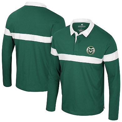 Men's Colosseum Green Colorado State Rams Too Cool For School Long Sleeve Polo
