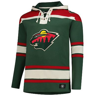 Men's '47 Green Minnesota Wild Big & Tall Superior Lacer Fleece Pullover Hoodie