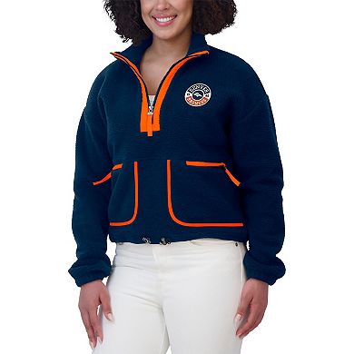 Women's WEAR by Erin Andrews Navy Denver Broncos Polar Fleece Half-Zip Jacket