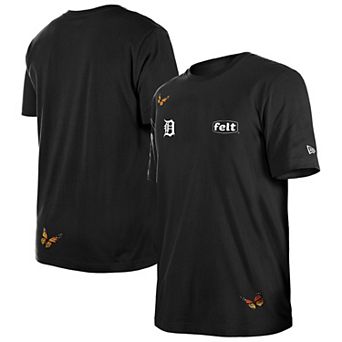 Men's New Era x Felt Black Detroit Tigers T-Shirt