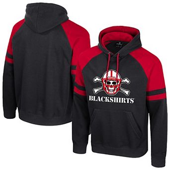 Men's Colosseum Black Nebraska Huskers Todd Raglan Pullover Hoodie