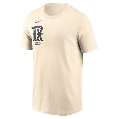 Men's Nike Cream Texas Rangers City Connect Wordmark T-Shirt
