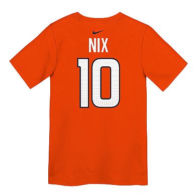 Preschool Nike Bo Nix Orange Denver Broncos Player Name & Number T-Shirt