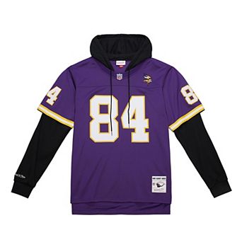Men's Mitchell & Ness Randy Moss Purple Minnesota Vikings Player Name & Number Hoodie Legacy Jersey