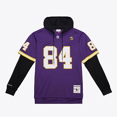 Men's Mitchell & Ness Randy Moss Purple Minnesota Vikings Player Name & Number Hoodie Legacy Jersey