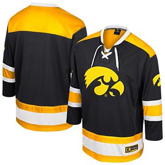 Men's Colosseum Black Iowa Hawkeyes Athletic Machine Fashion Hockey Jersey