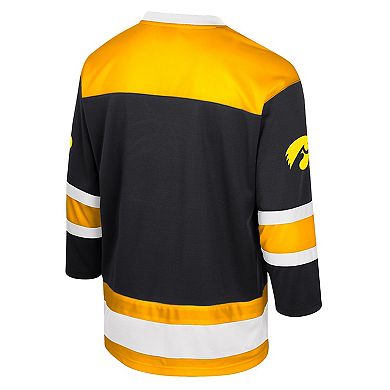 Men's Colosseum Black Iowa Hawkeyes Athletic Machine Fashion Hockey Jersey