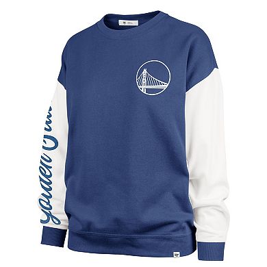 Women's '47 Royal Golden State Warriors Plus Size Rise Andie Pullover Sweatshirt