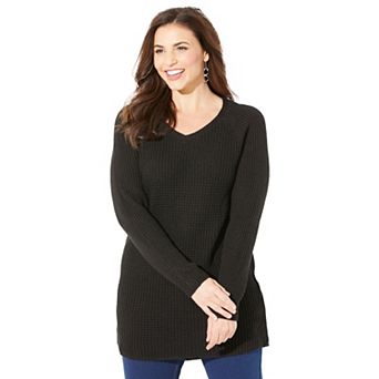 Catherines Women's Plus Size Daydream Waffle Knit Pullover