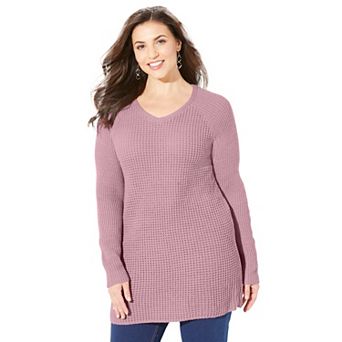 Catherines Women's Plus Size Daydream Waffle Knit Pullover