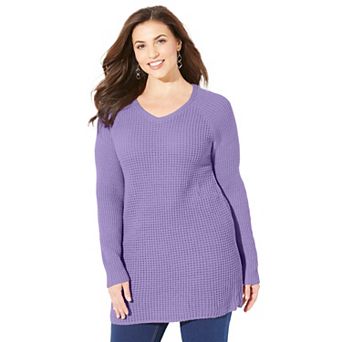 Catherines Women's Plus Size Daydream Waffle Knit Pullover