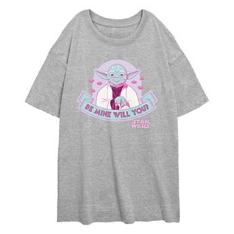 Juniors' Star Wars Yoda Be Mine Will You Oversized Graphic Tee