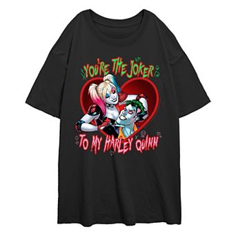 Juniors' DC Comics Joker You're The Joker To My Harley Quinn Oversized Graphic Tee