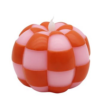 Celebrate Together™ Halloween Checkered Pumpkin Candle