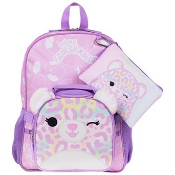 Squishmallows Michaela 4 pc Backpack Set with Detachable Lunchbag