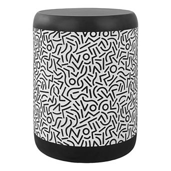 Indi Modern Bohemian Geometric Drum Garden Stool
