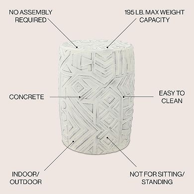 Rafi Transitional Bohemian Geometric Drum Garden Stool