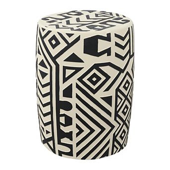 Rafi Transitional Bohemian Geometric Drum Garden Stool