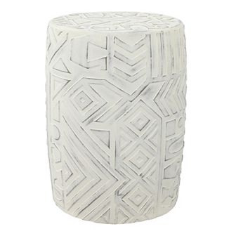 Rafi Transitional Bohemian Geometric Drum Garden Stool