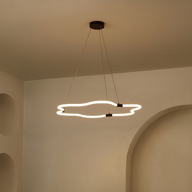 Nuvola Contemporary Minimalist Metal/Acrylic Adjustable Dimmable Cloud Integrated LED Chandelier