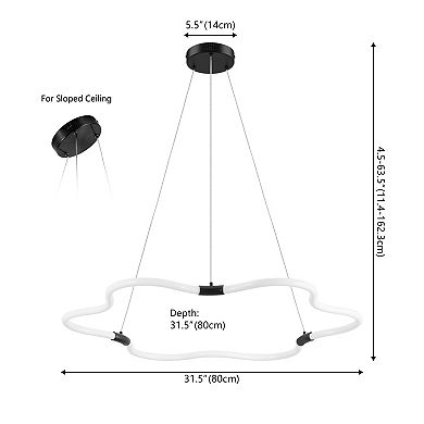 Nuvola Contemporary Minimalist Metal/Acrylic Adjustable Dimmable Cloud Integrated LED Chandelier