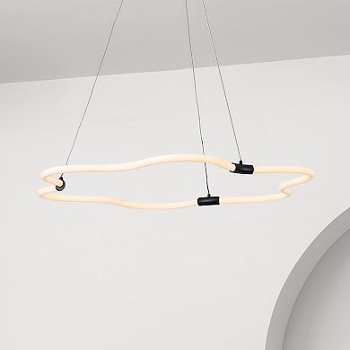 Nuvola Contemporary Minimalist Metal/Acrylic Adjustable Dimmable Cloud Integrated LED Chandelier
