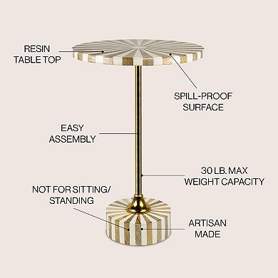 Calix Contemporary Minimalist Metal/Resin Round End Table
