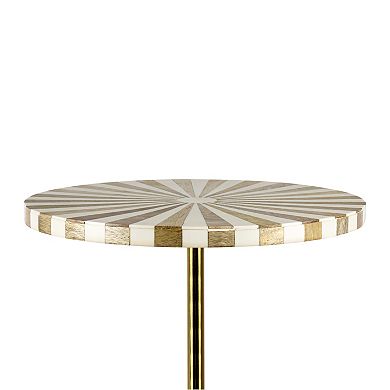 Calix Contemporary Minimalist Metal/Resin Round End Table