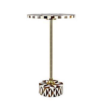 Calix Contemporary Minimalist Metal/Resin Round End Table