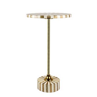 Calix Contemporary Minimalist Metal/Resin Round End Table