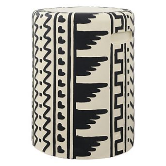Yoli MidCentury Modern Geometric Drum Garden Stool