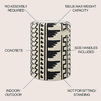 Yoli MidCentury Modern Geometric Drum Garden Stool