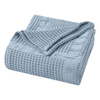 SUPERIOR Mai Geometric Waffle Medium Weight Cotton Blanket