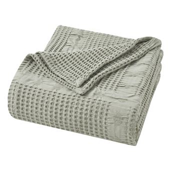 SUPERIOR Mai Geometric Waffle Medium Weight Cotton Blanket